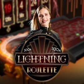 Lightning Roulette slot logo by Evolution at Robocat Casino