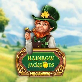 Rainbow Jackpots Megaways logo by Red Tiger Gaming at Robocat Casino