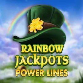 Rainbow Jackpots Power Lines logo – Jackpots by Red Tiger Gaming at Robocat Casino