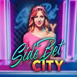 Side Bet City slot logo by Evolution at Robocat Casino