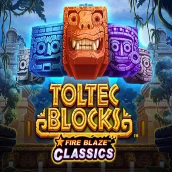 Fire Blaze: Toltec Blocks logo by Rarestone Gaming at Robocat Casino
